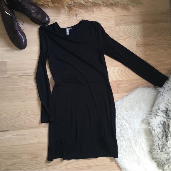 ASOS Long Sleeve Bodycon Dress With Curved Splits - Picture 7 of 10